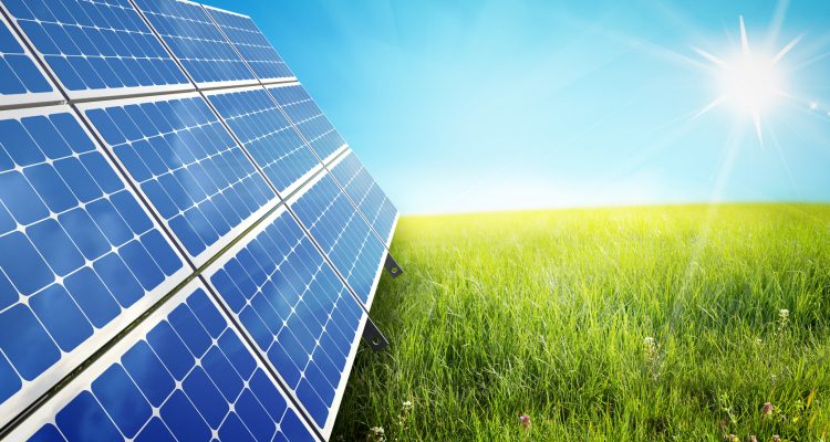 landscape with solar panel